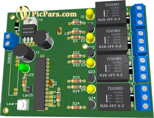 ریموت کنترل 4 کاناله رادیویی لرن 3D