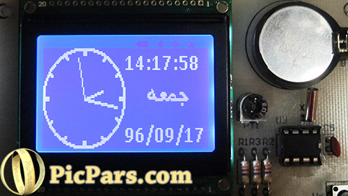 نمایشگر ساعت آنالوگ با AVR