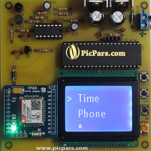 اندازه گیری ضربان قلب با السیدی گرافیکی و ارسال SMS