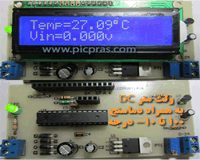 پروژه ولت متر DC و دماسنج با avr