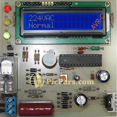 پروژه محافظ لوازم برقی با avr و نمایشگر LCD